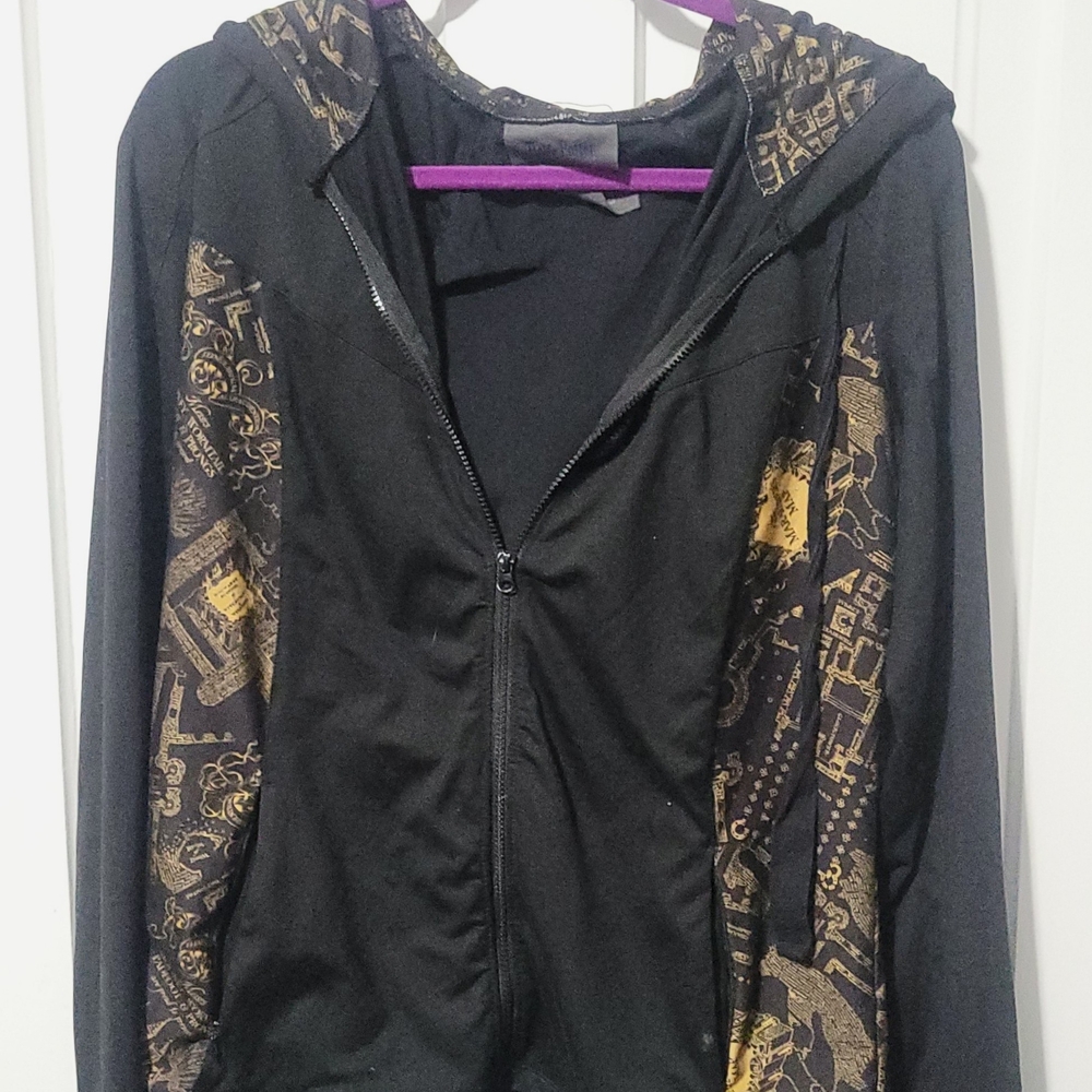 Warner Bros. Black and Gold Patterned Hoodie